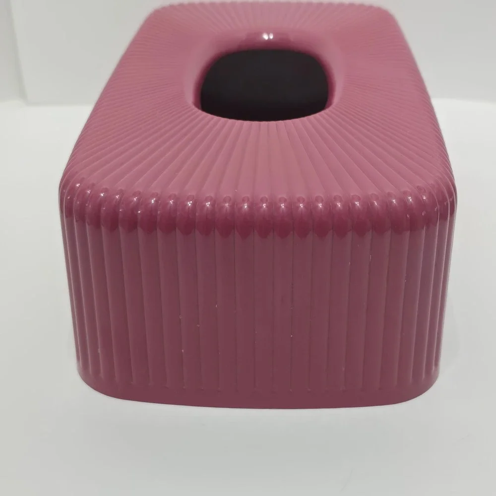 Wild Plum Ribbed Tissue Box Cover Magenta Retro Art Deco Vintage